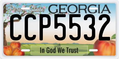 GA license plate CCP5532