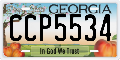 GA license plate CCP5534