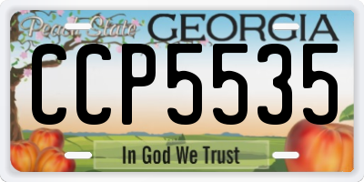 GA license plate CCP5535