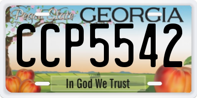 GA license plate CCP5542