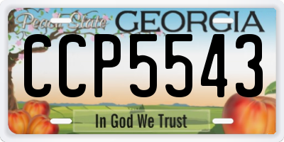 GA license plate CCP5543