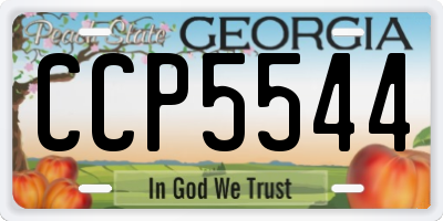 GA license plate CCP5544