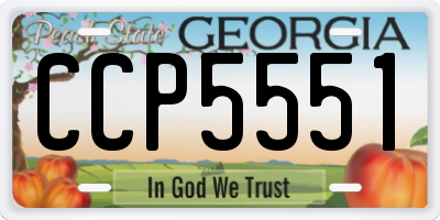 GA license plate CCP5551