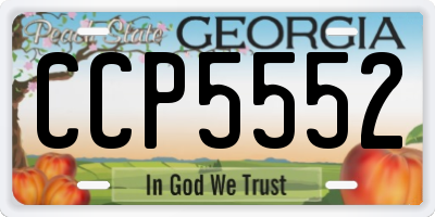 GA license plate CCP5552