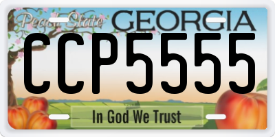 GA license plate CCP5555