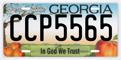 GA license plate CCP5565