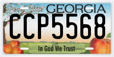 GA license plate CCP5568