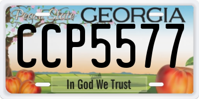 GA license plate CCP5577