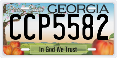GA license plate CCP5582