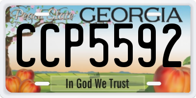 GA license plate CCP5592