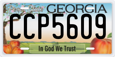 GA license plate CCP5609
