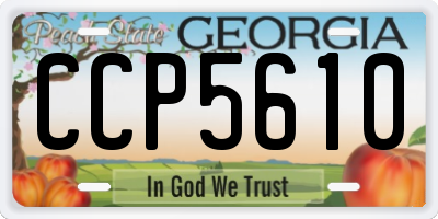 GA license plate CCP5610