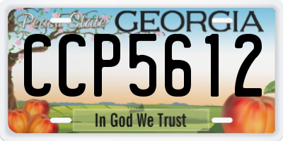 GA license plate CCP5612