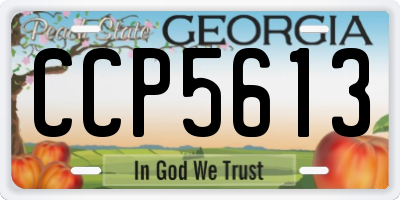 GA license plate CCP5613