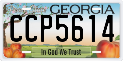 GA license plate CCP5614