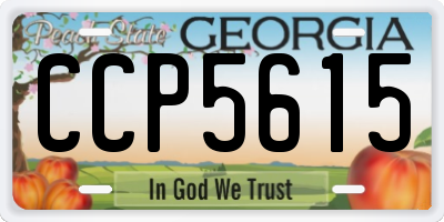 GA license plate CCP5615