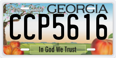 GA license plate CCP5616