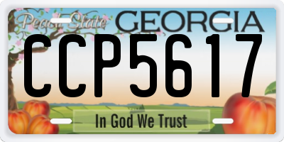 GA license plate CCP5617