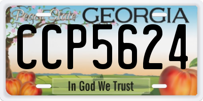 GA license plate CCP5624