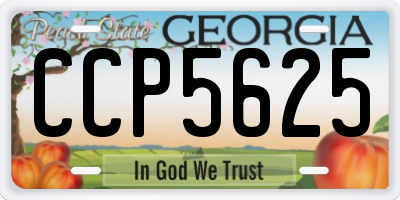 GA license plate CCP5625