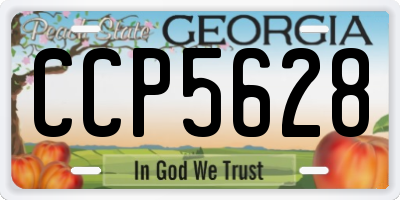 GA license plate CCP5628