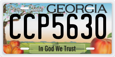GA license plate CCP5630