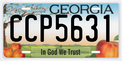 GA license plate CCP5631