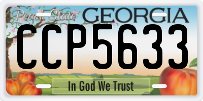 GA license plate CCP5633