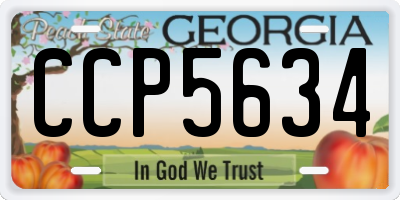 GA license plate CCP5634