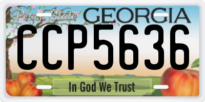 GA license plate CCP5636