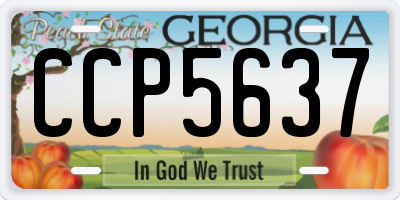 GA license plate CCP5637