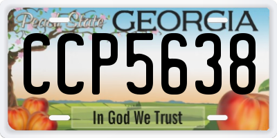 GA license plate CCP5638
