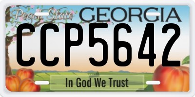 GA license plate CCP5642