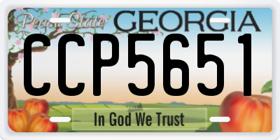 GA license plate CCP5651