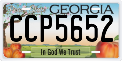 GA license plate CCP5652