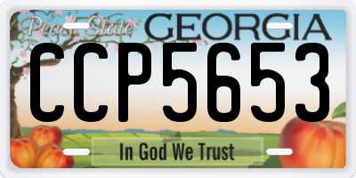 GA license plate CCP5653