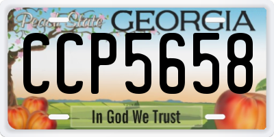 GA license plate CCP5658