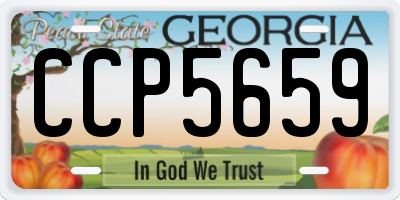 GA license plate CCP5659