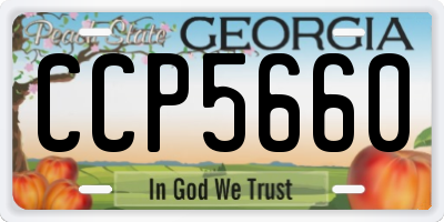 GA license plate CCP5660