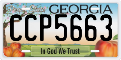 GA license plate CCP5663
