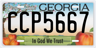 GA license plate CCP5667