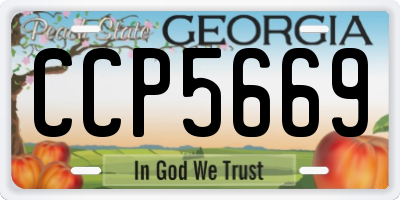 GA license plate CCP5669