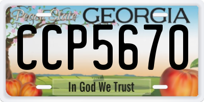 GA license plate CCP5670