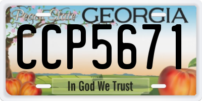GA license plate CCP5671