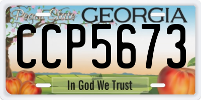 GA license plate CCP5673
