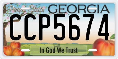 GA license plate CCP5674