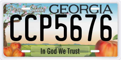 GA license plate CCP5676