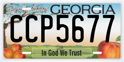 GA license plate CCP5677