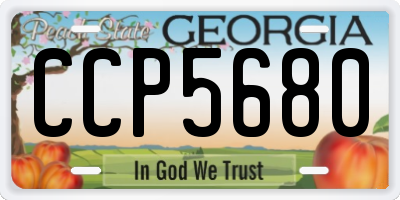 GA license plate CCP5680