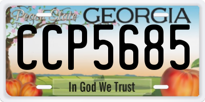 GA license plate CCP5685